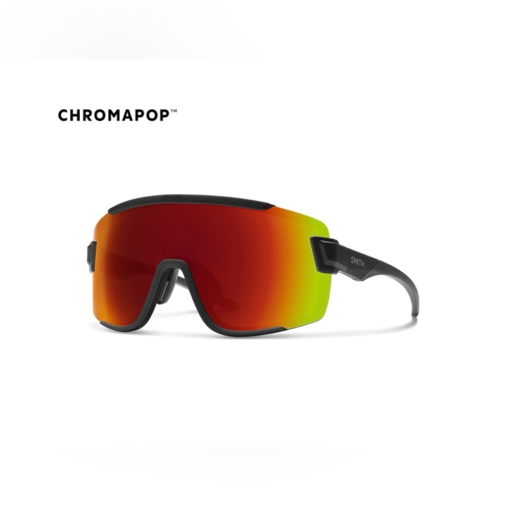 📍SOLD📍SMITH Optics Wildcat Sunglasses Matte Black/Chromapop Red Mirror Lens